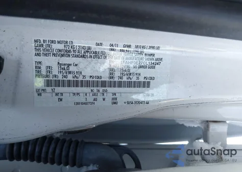 2012 Ford Focus S from USA, damaged, VIN 1FAHP3E27CL134247